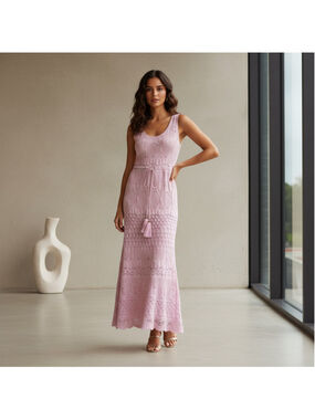 Venus Crochet Tank Maxi Dress or Cover-up Size S